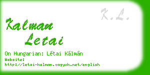 kalman letai business card