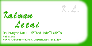 kalman letai business card